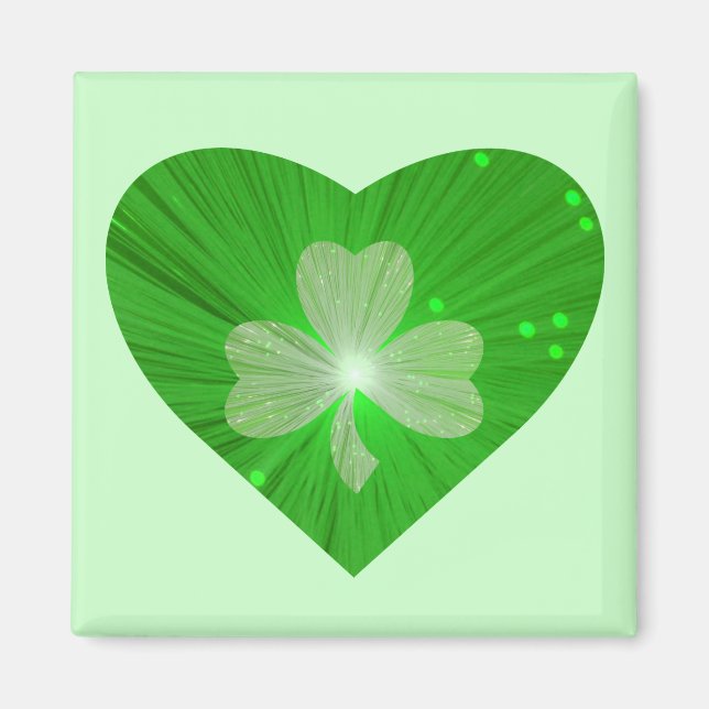 Shamrock Corazón imán verde (Frente)