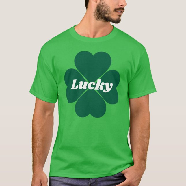 Shamrock de St. Patty | camiseta verde afortunada  (Anverso)