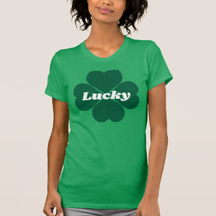 Shamrock de St. Patty camiseta verde afortunada