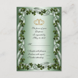 Shamrock de tarjetas RSVP para bodas irlandesas
