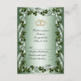 Shamrock de tarjetas RSVP para bodas irlandesas