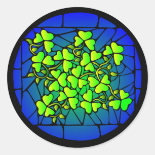Shamrock de vidrio templado en Pegatinas azules