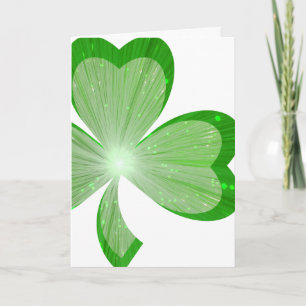 Shamrock grande tarjeta 'Tu texto' blanco