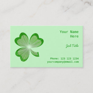 Shamrock Green, parte de la tarjeta de visita