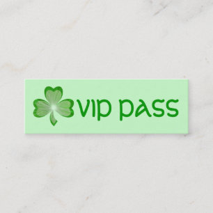 Shamrock Green 'VIP PASS' tarjeta de visita delgad