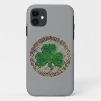 Shamrock gris y nudos celtas Funda para iPhone 5
