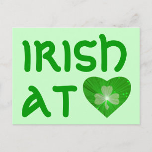 Shamrock Heart 'Irlandés at Heart' postal green