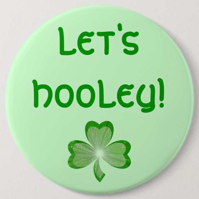 Shamrock Heart '¡Vamos Hooley!' botón verde (Anverso)
