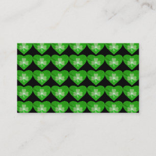 Shamrock Hearts Tarjeta de visita de Black