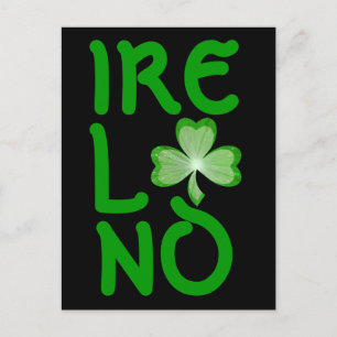 Shamrock 'Ireland' postal vertical negro