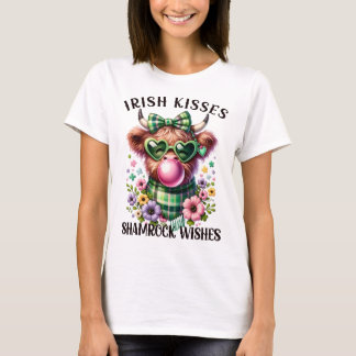 Shamrock irlandés desea camiseta de vaca Highland