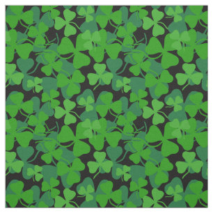 Shamrock irlandés, impresión de tela de trébol neg
