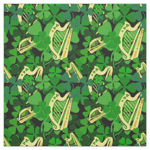 Shamrock irlandés, negro, papel irlandés de tela d