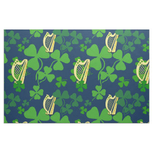 Shamrock irlandés, negro, tela irlandesa, azul 2L