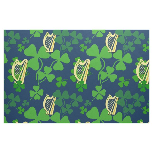 Shamrock irlandés, negro, tela irlandesa, azul 2L ("Cuarto gordo" (fat quarter))