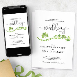 Shamrock irlandés Todo En Una Invitación A La Boda