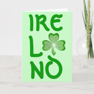 Shamrock tarjeta de saludo "Ireland" verde
