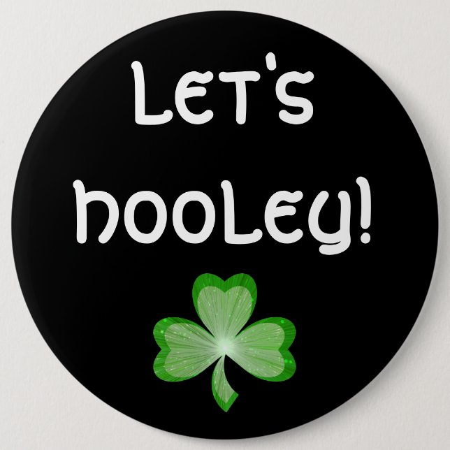 Shamrock '¡Vamos Hooley!' botón negro (Anverso)