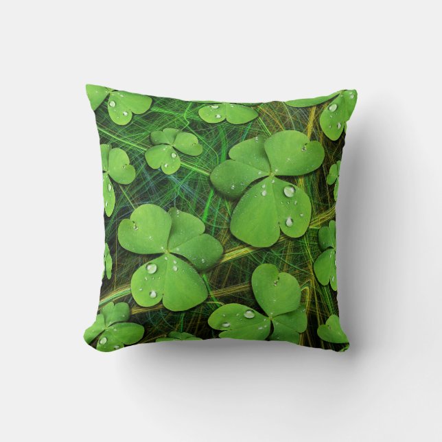 Shamrock verde almohada del Día de San Patricio (Anverso)