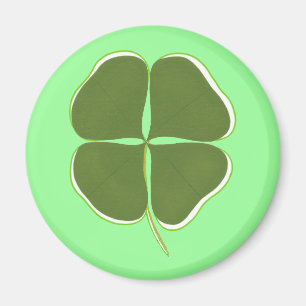Shamrock verde, cuatro imanes de trébol de hojas