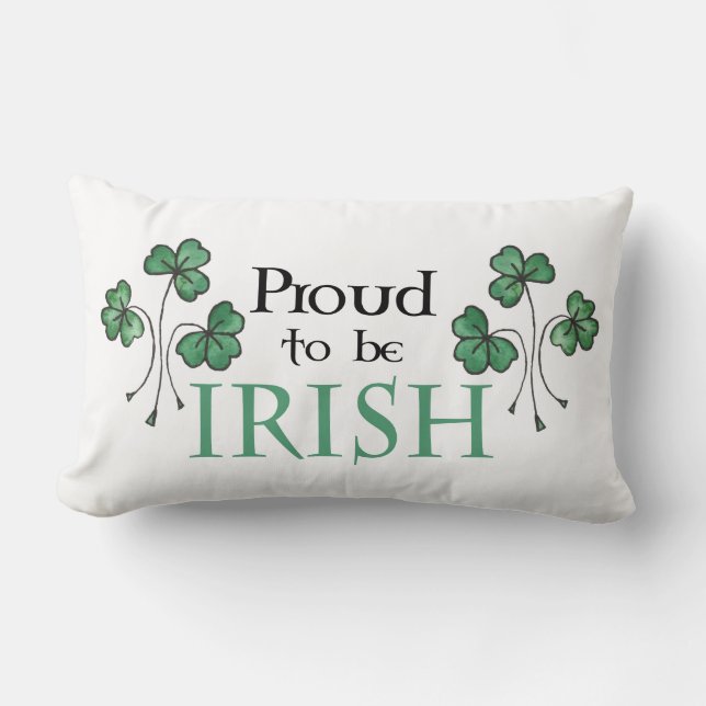 Shamrock verde orgulloso de ser almohada lumbar ir (Anverso)