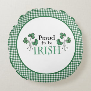 Shamrock verde orgulloso de ser la almohada redond
