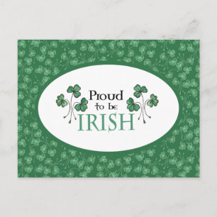 Shamrock verde orgulloso de ser postal irlandés