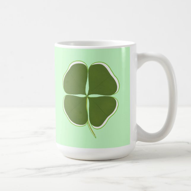 Shamrock verde oscuro, tazas de trébol de cuatro h (Derecha)