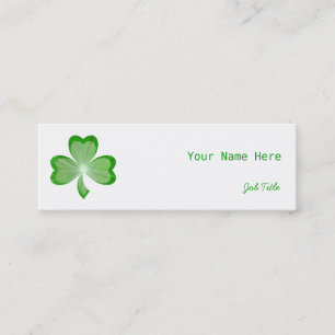 Shamrock White tarjeta de visita delgada