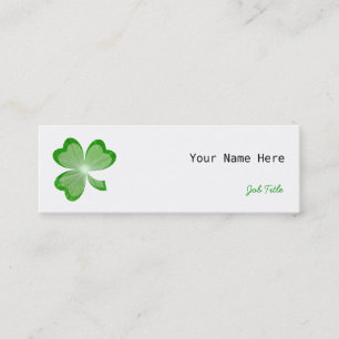 Shamrock White tarjeta de visita delgada