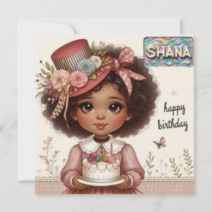 SHANA ~ Tarjeta de cumpleaños ~ Rosa ~ ~
