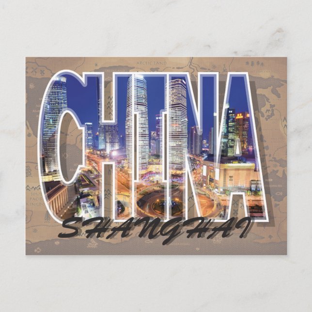 Shanghái, postal china (Anverso)
