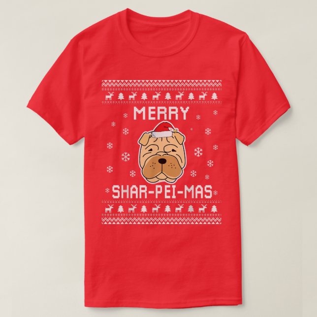 Shar Pei Dog Owner Ugly Christmas Sweater For Holi (Diseño del anverso)