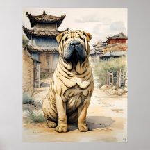Shar Pei - Impresión del arte del perro