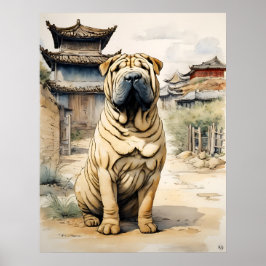 Shar Pei - Impresión del arte del perro