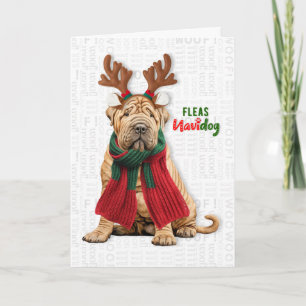 Shar Pei Perro Divertidas Pulgas Navidog Navidad