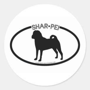 Shar Pei Silhouette Black Pegatina