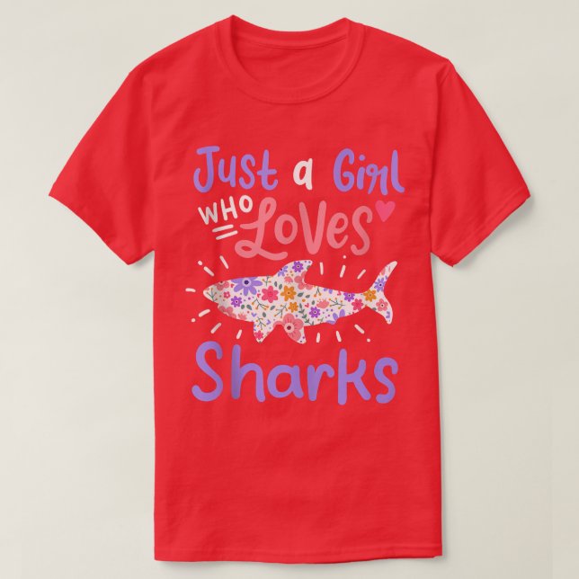 Shark Just A Girl Who Loves Sharks Gift Tank Top (Diseño del anverso)