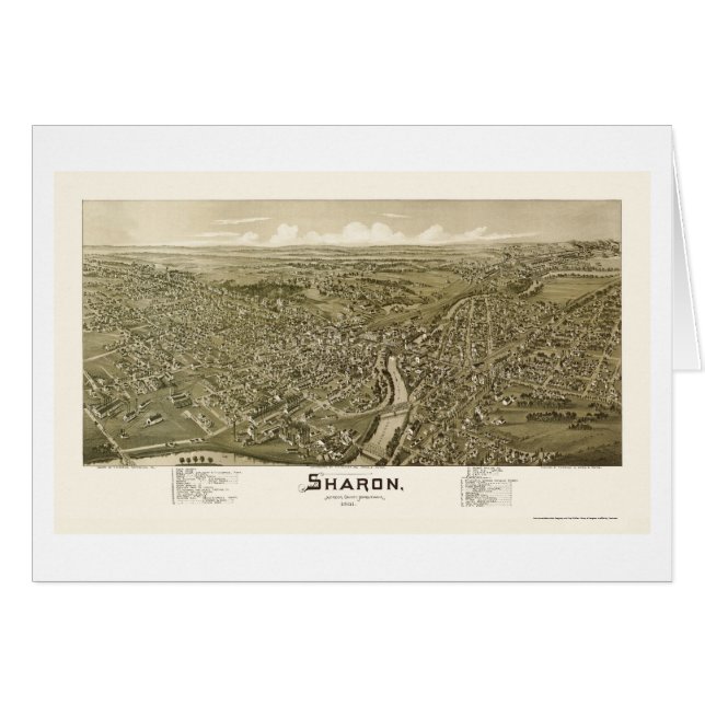 Sharon, mapa panorámico del PA - 1901 (Anverso (Horizontal))