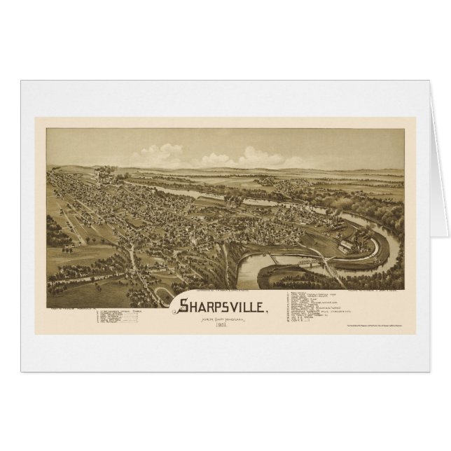 Sharpsville, mapa panorámico del PA - 1901 (Anverso (Horizontal))