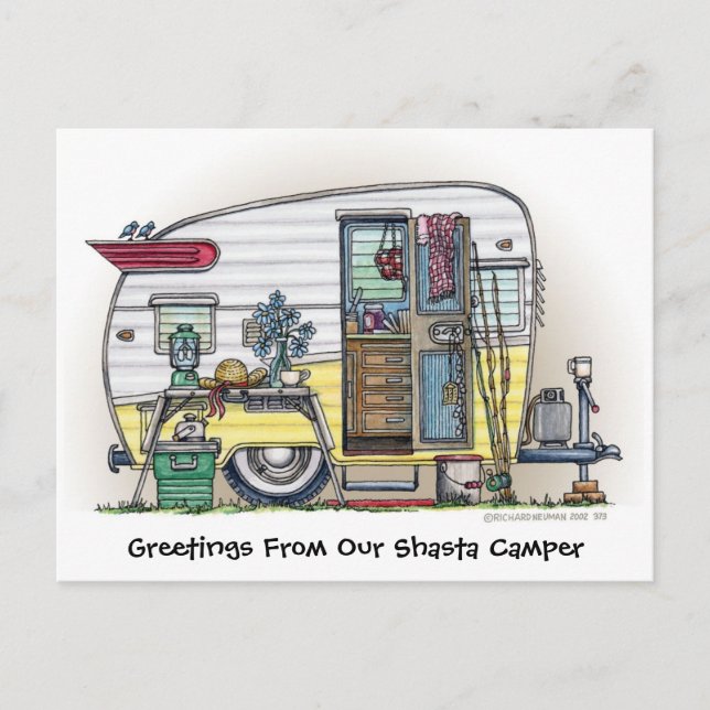 Shasta Camper Trailer RV Tarjetas Post (Anverso)