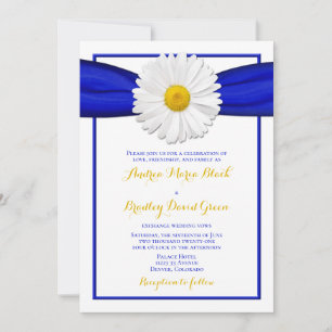 Shasta Daisy con la invitación a la boda de la cin
