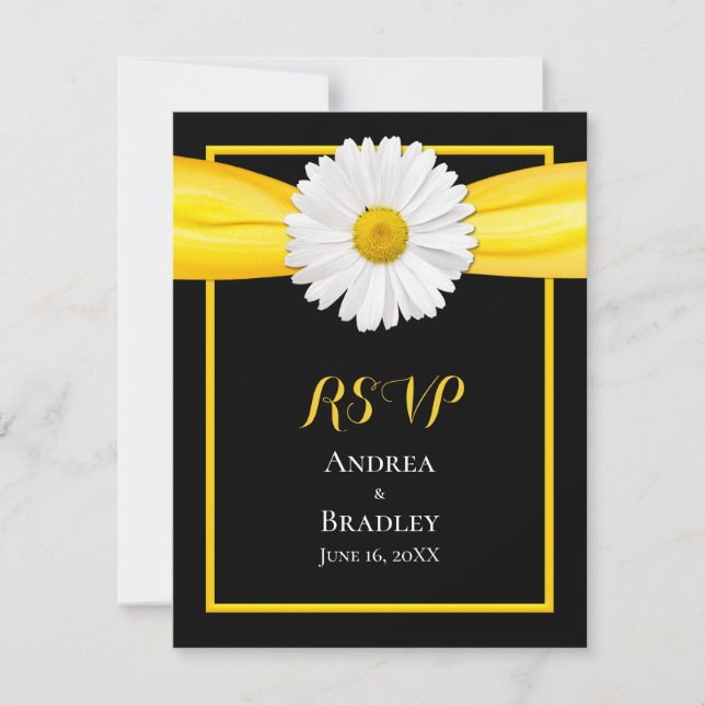 Shasta Daisy con tarjeta de respuesta de cinta ama (Anverso)