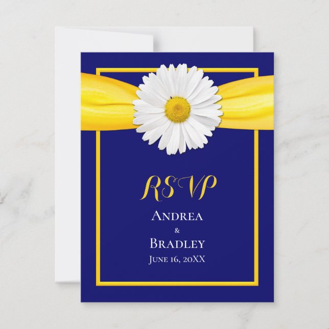 Shasta Daisy con tarjeta de respuesta de cinta ama (Anverso)