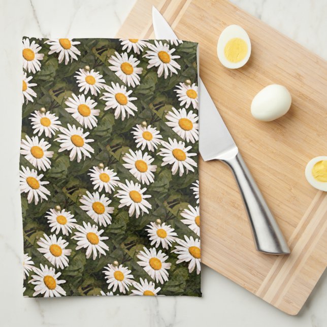 Shasta Daisy r Kitchen Toalla de mano (Doblado Cuarto)