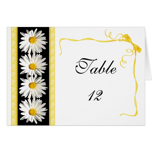 Shasta Daisy Table Number Tard Card (Anverso (Horizontal))
