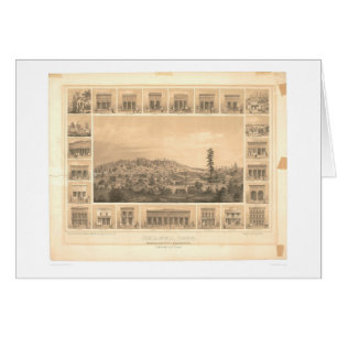 Shasta, mapa panorámico 1856 (1612A) del CA