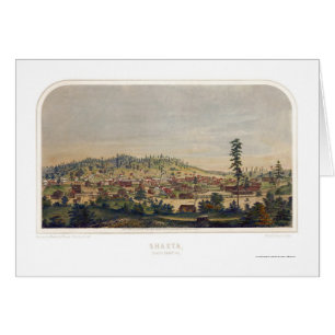 Shasta, mapa panorámico de CA - 1856