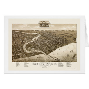 Sheboygan, mapa panorámico de los WI - 1885
