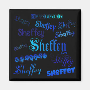 Sheffey Fonts - Azul sobre imán negro